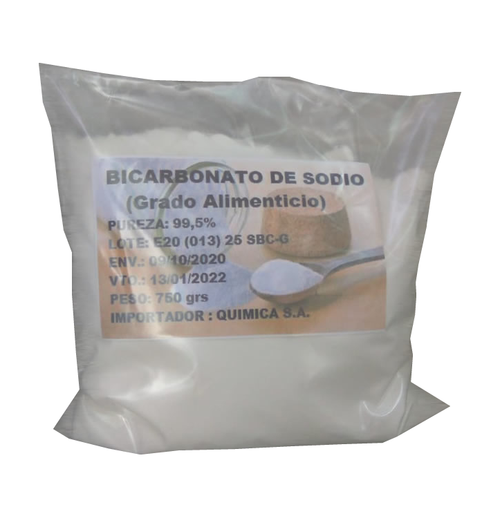 Bicarbonato de sodio grado alimenticio x 750 grs. Bolsa